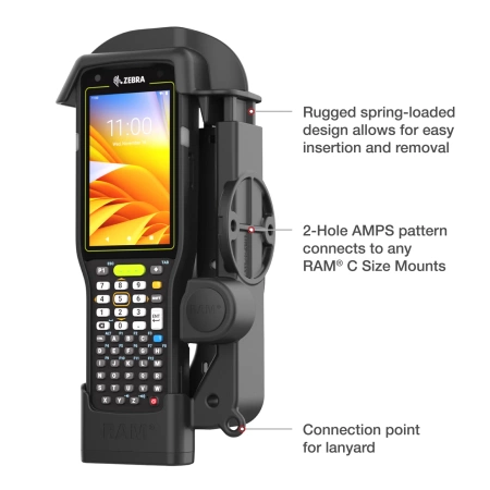 Uchwyt sprężynowy RAM® do Zebra MC3300 i MC3400