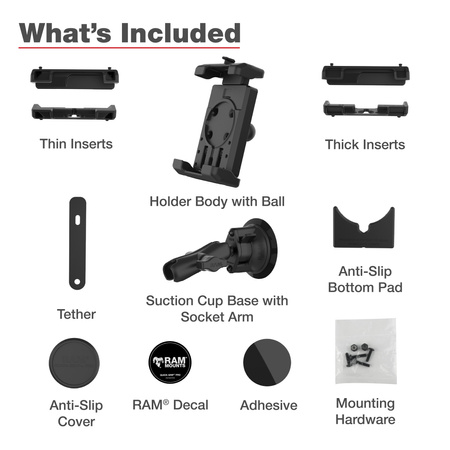 Uchwyt na telefon RAM® Quick-Grip™ Pro XL z przyssawką Twist-Lock™