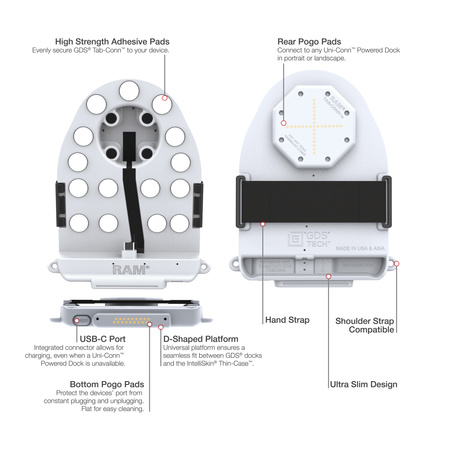 GDS® Tab-Conn™ do etui OtterBox Defender (kształt D i tylne nakładki) - szary