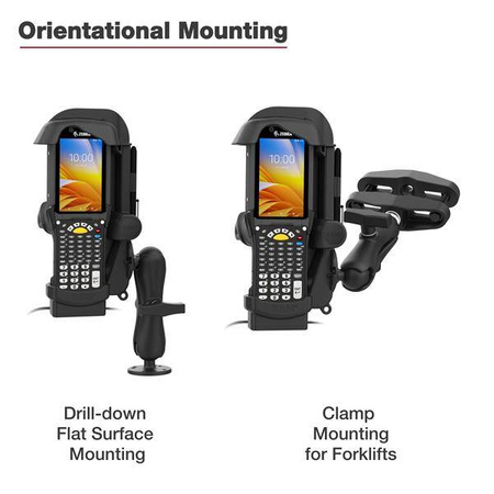 RAM® Powered Dock + Single USB-A for Zebra MC9400 & MC9300 - Heated Pins