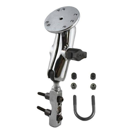 RAM® Chrome Mocowanie zbiornika hamulca/sprzęgła motocykla z okrągłą płytką