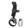 RAM® Double Ball Strap Hose Clamp Mount with Diamond Plate - Medium