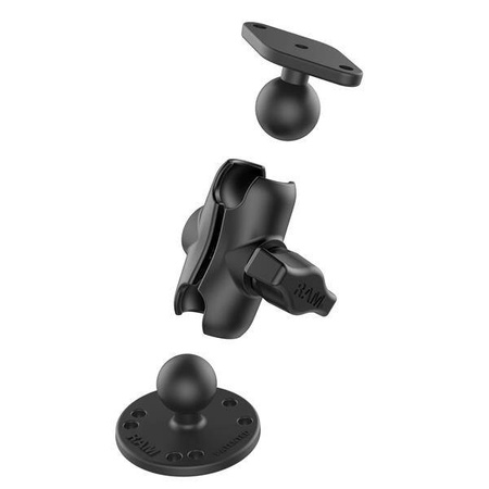 RAM® Double Ball Drill-Down Mount with Diamond Plate - Short