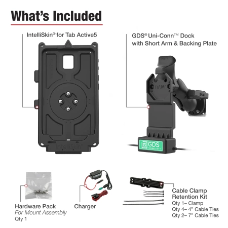 GDS® Uni-Conn™ Vehicle Bundle + USB-C & USB-A for Samsung Tab Active5