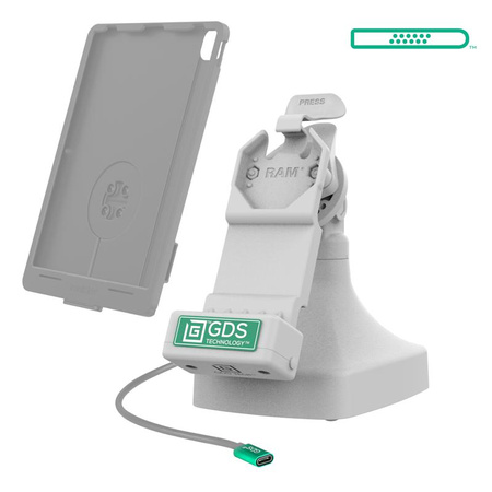 GDS® Uni-Conn™ uchylno-obrotowa stacja dokująca z USB-C + dane - szary