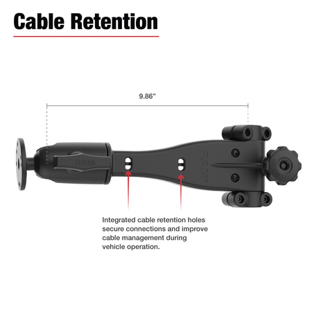 RAM® Zawias cierny 10" Ramię z kulką do Tough-Bar™