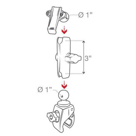 RAM® Tough-Claw™ Small Clamp Mount z uchwytem Garmin Spine Clip