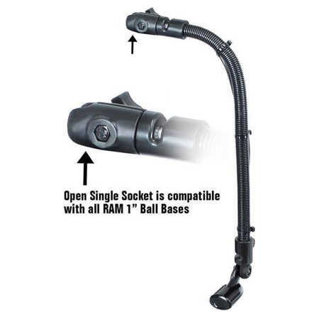 Uchwyt przetwornika RAM® z 18-calowym prętem aluminiowym i ramieniem z gniazdem