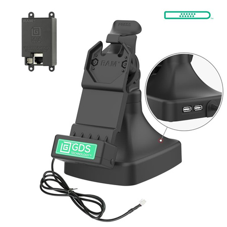 GDS® Uni-Conn™ uchylno-obrotowa stacja dokująca z PoE + dane