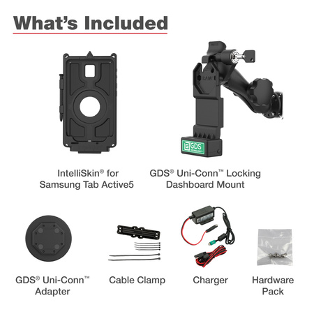 GDS® Uni-Conn™ Locking Vehicle Bundle for Samsung Tab Active5