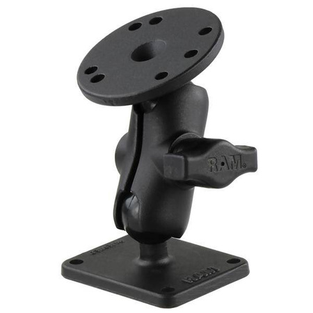 RAM® Double Ball Mount z okrągłą płytką i płytką 2" x 2,5".