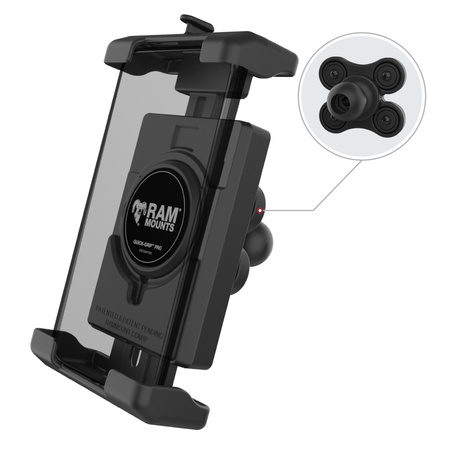 Uchwyt na telefon RAM® Quick-Grip™ Pro XL z kulką i tłumikiem drgań