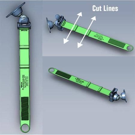 Uchwyt szynowy RAM® EZ-Strap™ z podwójną kulką i diamentową podstawą