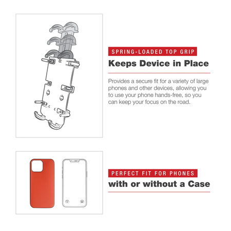 Uchwyt na telefon RAM® Quick-Grip™ XL z obrotowym, niskoprofilowym uchwytem Tough-Claw™