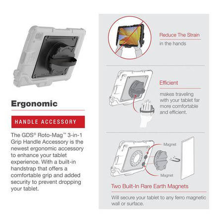 Uchwyt GDS® Roto-Mag™ 3 w 1 do tabletu Zebra ET4x 10"