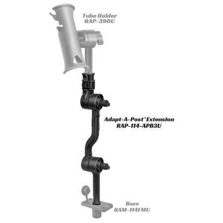 RAM® Adapt-A-Post™ with Adjustable 16" Extension Arm