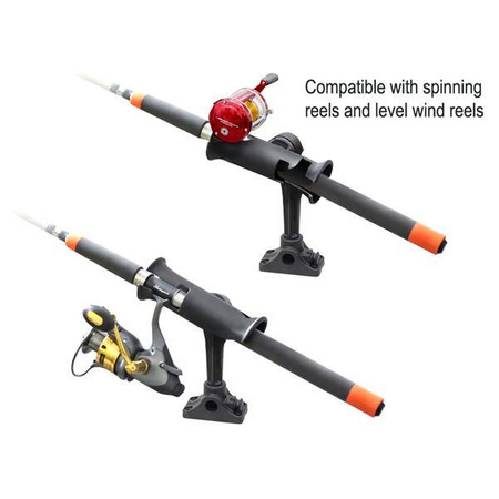 RAM® Tube Jr.™ Rod Holder with Bulkhead/Flat Surface Base - 4" Post