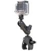 Podwójny uchwyt kulowy RAM® Tough-Claw™ z uniwersalnym adapterem do kamery sportowej