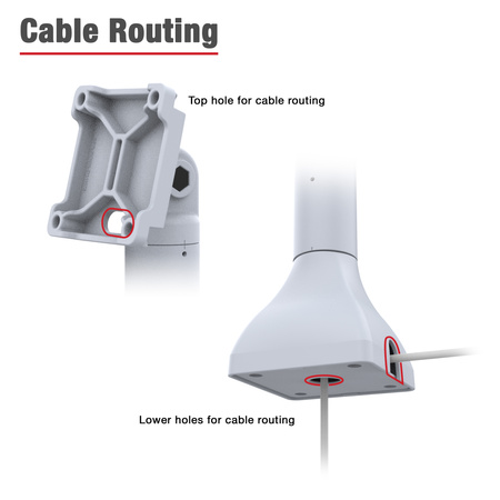 RAM® 7" Pedestal Mount with 75mm VESA & Cable Routing - Gray