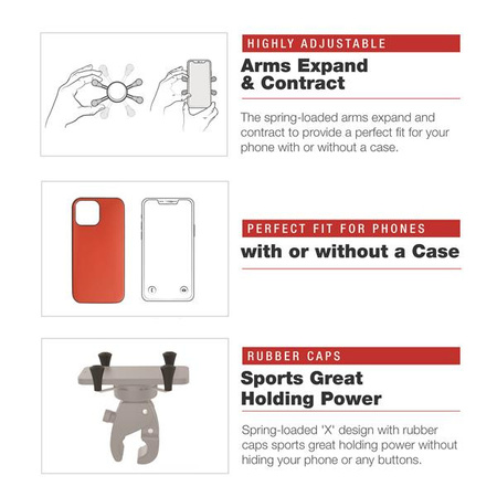 Uchwyt na telefon RAM® X-Grip® z niskoprofilowym, średnim uchwytem Tough-Claw™