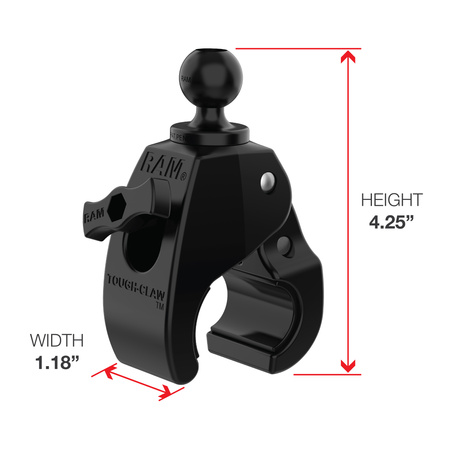 RAM® X-Grip® Large Phone Mount with Tough-Claw™ Medium Clamp Base - Long