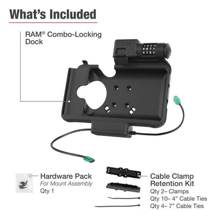 RAM® Combo Locking Power + Data Dock dla tabletów Samsung Tab Active5 i 3