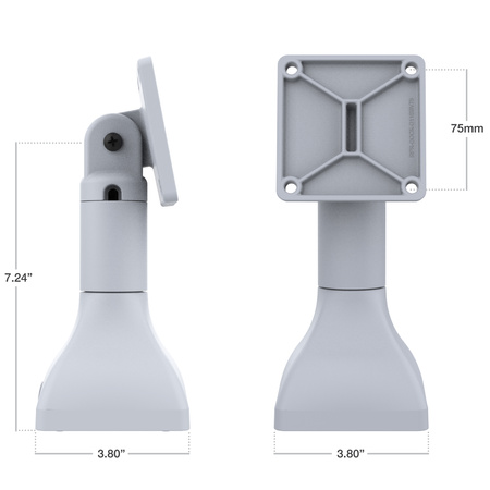 RAM® 7" uchwyt na cokół z 75 mm wzorem VESA - szary