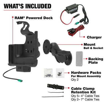 RAM® Powered Dock & Dashboard Mount dla Samsung Tab Active4 Pro