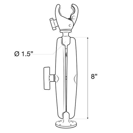 Stabilizator silnika trollingowego RAM® Tough-Claw™ - rozmiar C długi