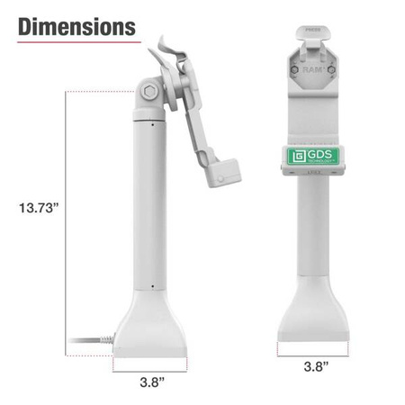 GDS® Uni-Conn™ 14" stacja dokująca na cokole z PoE - szara