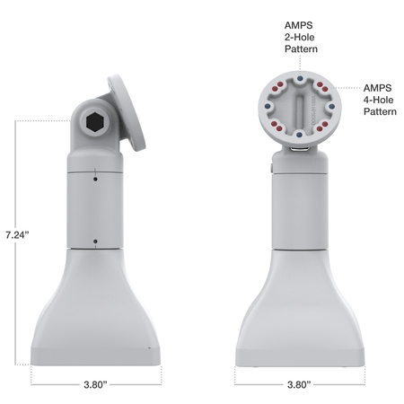 RAM® 7" Pedestal Mount with AMPS Pattern - Gray
