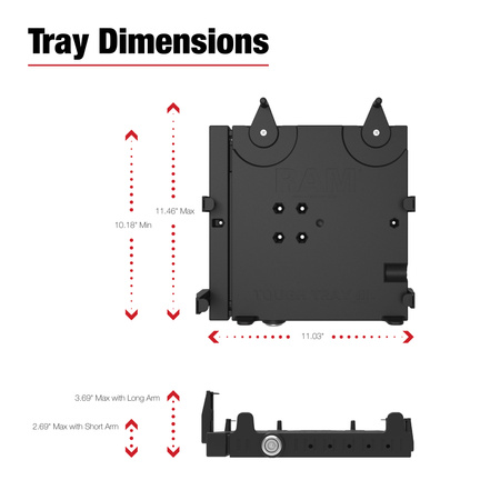 RAM® No-Drill™ Laptop Mount for '15-26 Ford F-150, ’17-26 F-250 + More