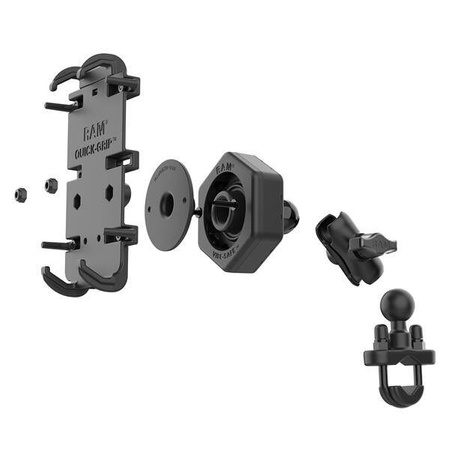 RAM® Quick-Grip™ XL Phone Mount with Vibe-Safe™ & U-Bolt Base - Short