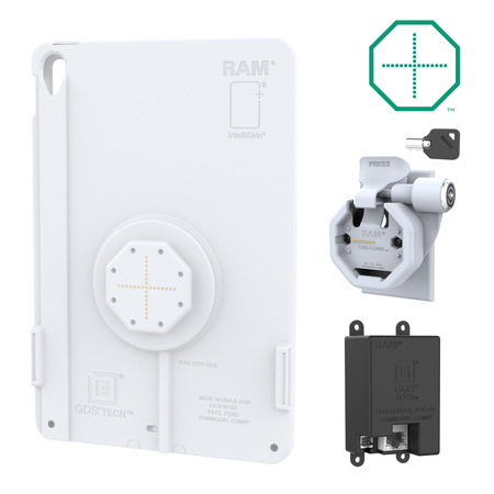 GDS® Uni-Conn™ Powered Locking Snap-In Wall Dock with PoE - Gray