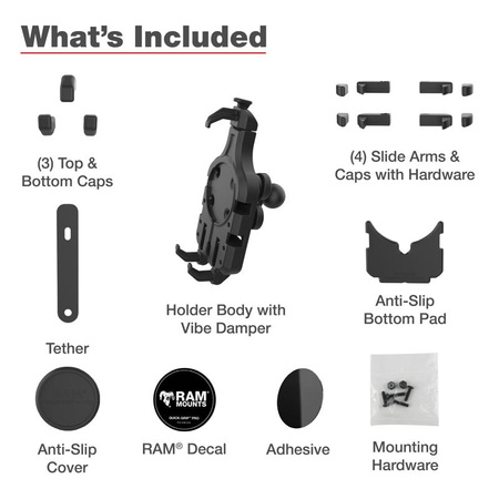 Uchwyt na telefon RAM® Quick-Grip™ Pro z kulką i tłumikiem drgań