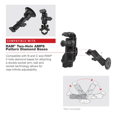 RAM® Combo-Locking Form-Fit Powered Dock for Zebra TC73 & TC78