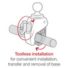 RAM® Tough-Claw™ Small Clamp Base with Double Socket Arm - Short