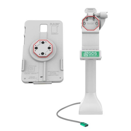 GDS® Uni-Conn™ 14" Locking Pedestal Dock with USB-C - Gray