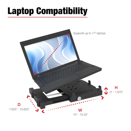 RAM® Tough-Tray™ III Sprężynowa podstawka pod laptopa