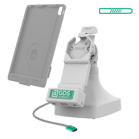 GDS® Uni-Conn™ uchylno-obrotowa stacja dokująca z USB-C - szary