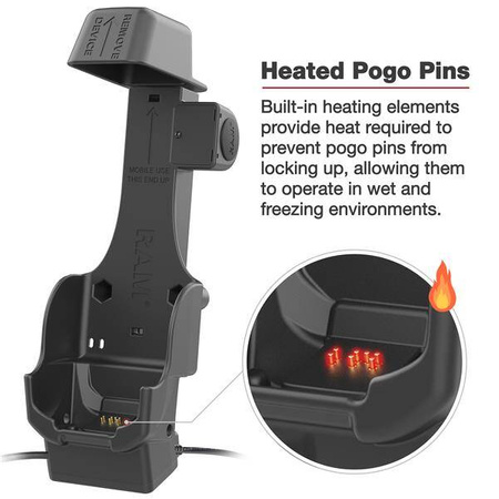 RAM® Powered Dock + Single USB-A for Zebra TC8300 - Heated Pins