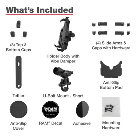 RAM® Quick-Grip™ Pro Vibration Damping Phone Mount with U-Bolt Base