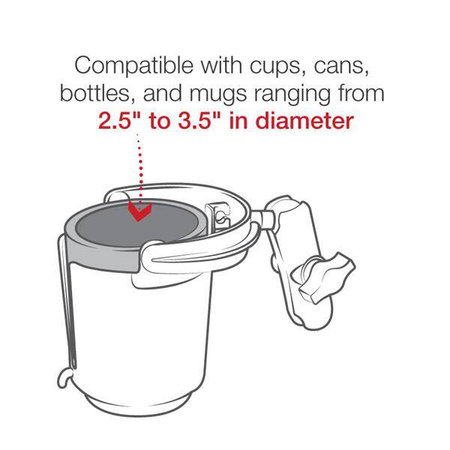 Uchwyt na napoje RAM® Level Cup™ 16 uncji z ramieniem z podwójnym gniazdem