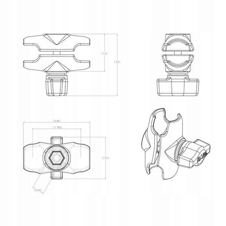 RAM® Double Socket Arm - B Size Short
