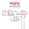 RAM® Tele-Pole™ with 8" & 9" Poles, Double Swing Arms & Round Plate
