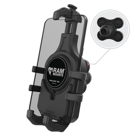 Uchwyt na telefon RAM® Quick-Grip™ Pro z kulką i tłumikiem drgań