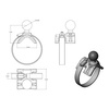 RAM® Double Ball Strap Hose Clamp Mount with Diamond Plate - Short