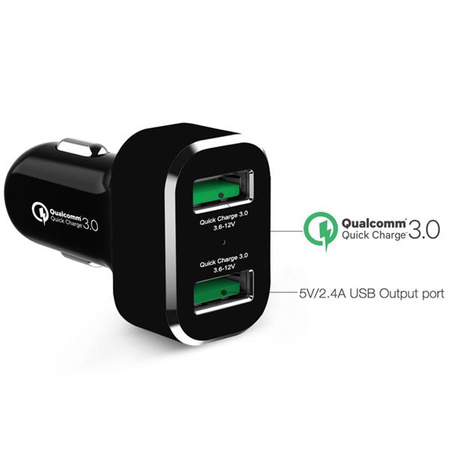 Ładowarka do papierosów GDS® z 2 portami USB i technologią Qualcomm® Quick Charge™