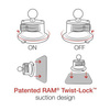 RAM® X-Grip® Duży uchwyt na telefon z przyssawką Twist-Lock™ - średni