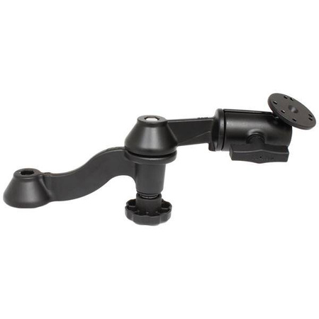 RAM® 12" zakrzywione podwójne ramię wahliwe z obrotowym ramieniem i okrągłą płytką
